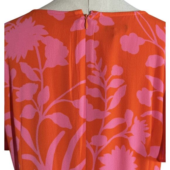 Talbots Dress Womens 10 Orange Pink Button Up Fairy Whimsical Boho Cottagecore - Picture 8 of 11